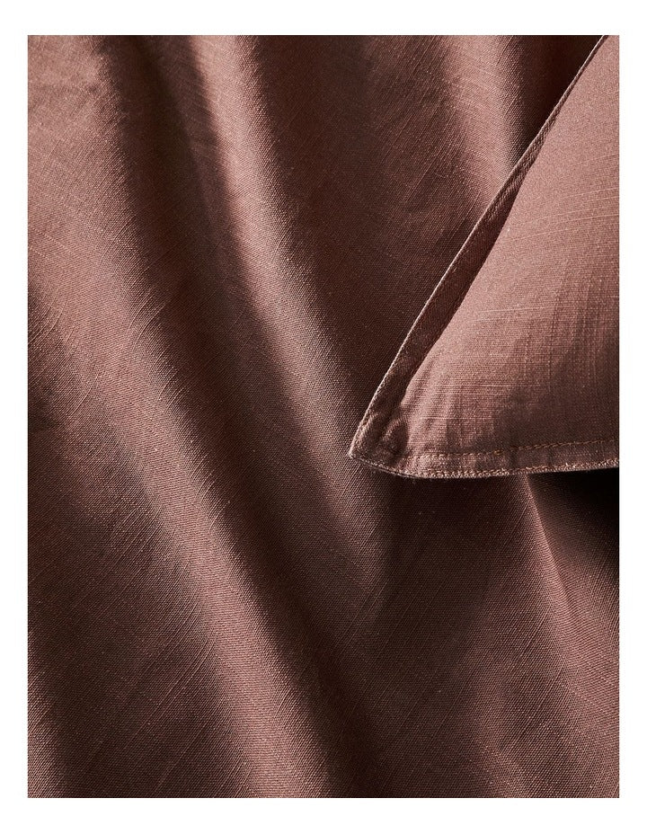 Sandy Cape Washed Belgian Linen Quilt Cover Set in Pecan
