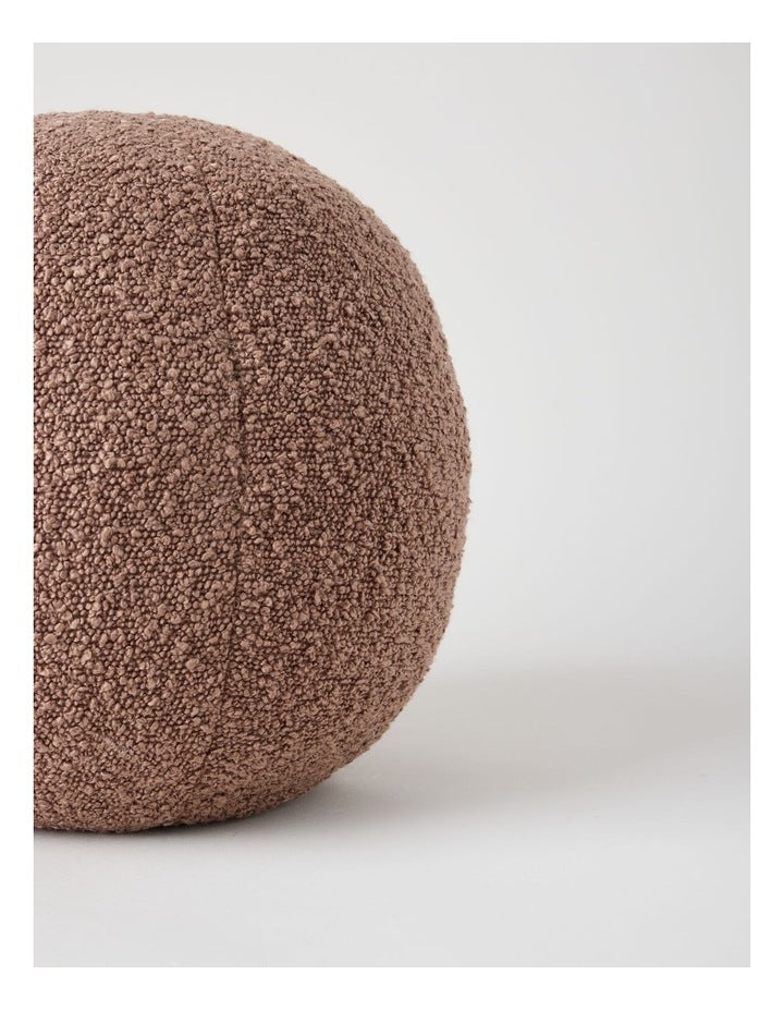 Boucle Ball Cushion in Chocolate
