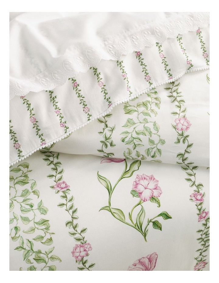 Tulip Cotton Sateen Quilt Cover Set in Pink