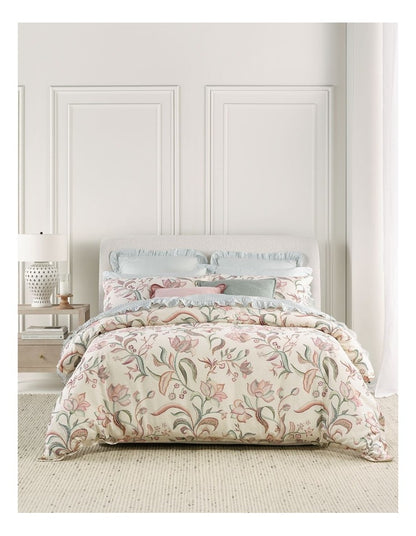 Elodie Cotton Linen Blend Quilt Cover Set in Mulberry