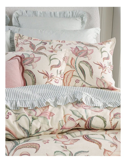 Elodie Cotton Linen Blend Quilt Cover Set in Mulberry