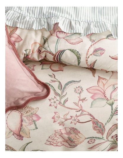 Elodie Cotton Linen Blend Quilt Cover Set in Mulberry