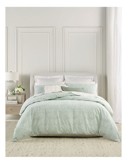 Printed Cotton Flannelette Quilt Cover Set in Sage Medallion