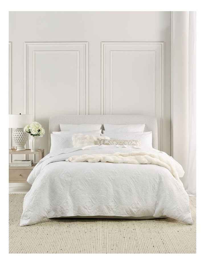 Haven Quilted Quilt Cover Set in White
