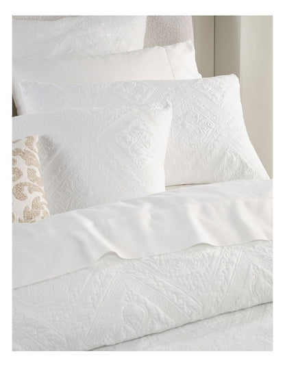 Haven Quilted Quilt Cover Set in White