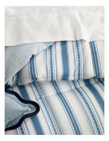 Printed Comforter Set in Blue Stripe