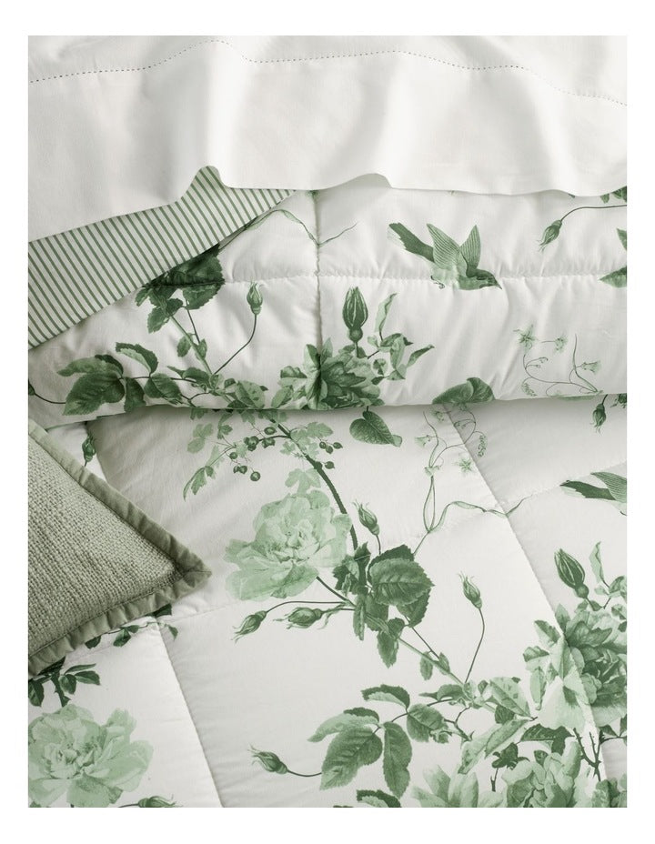Printed Comforter Set in Green Floral