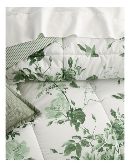 Printed Comforter Set in Green Floral