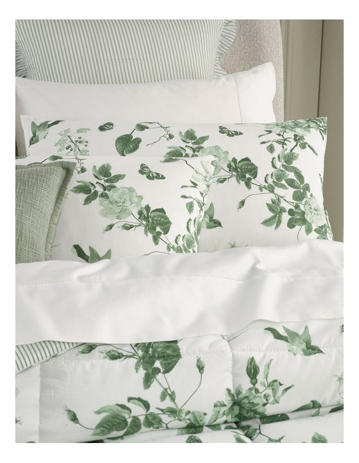 Printed Comforter Set in Green Floral