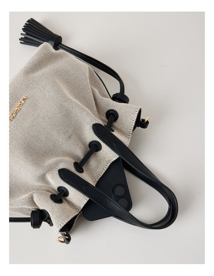 Puglia Crossbody Bag in Black & White