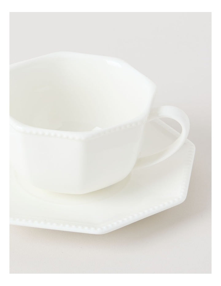 Alice Cup & Saucer Set in White