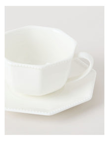Alice Cup & Saucer Set in White