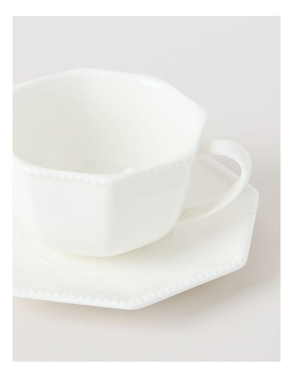 Alice Cup & Saucer Set in White