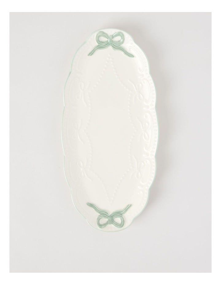 Bow Oval Platter in Green