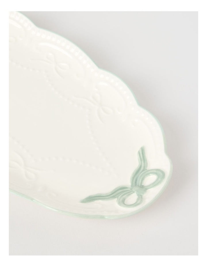 Bow Oval Platter in Green