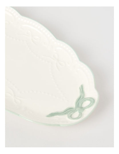 Bow Oval Platter in Green