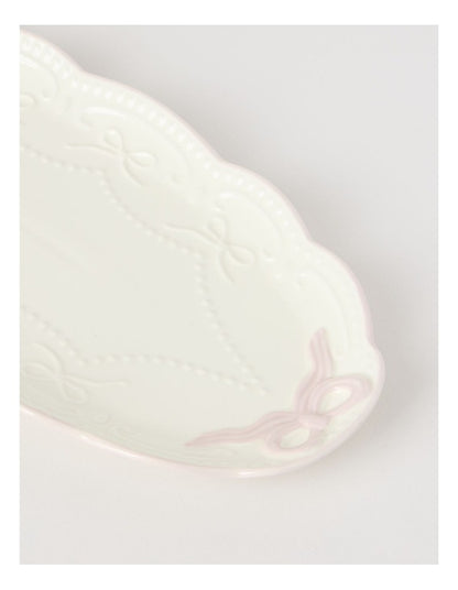 Bow Oval Platter Pink