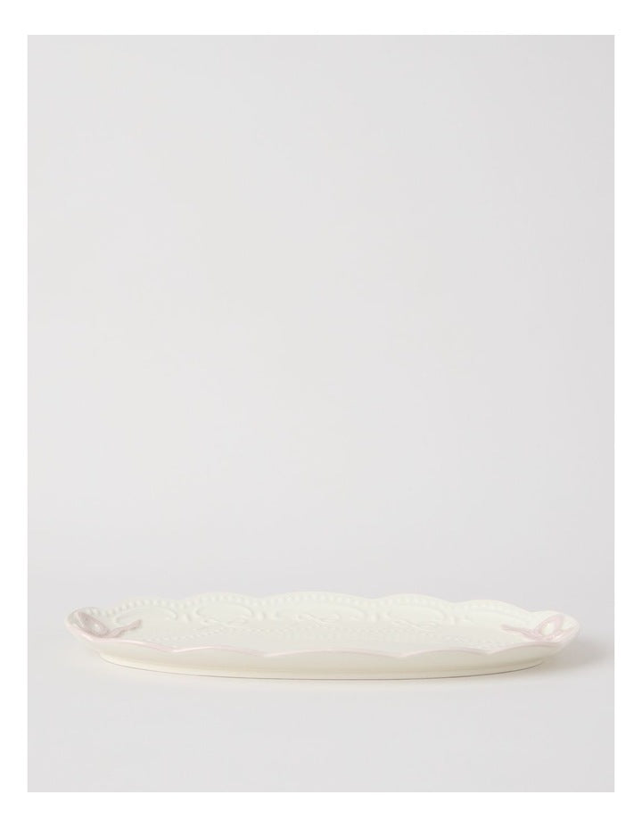 Bow Oval Platter Pink