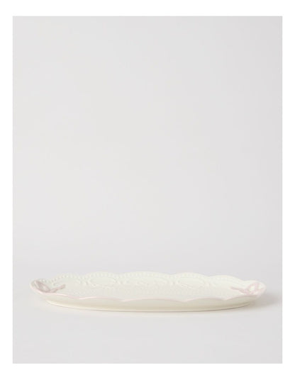 Bow Oval Platter Pink