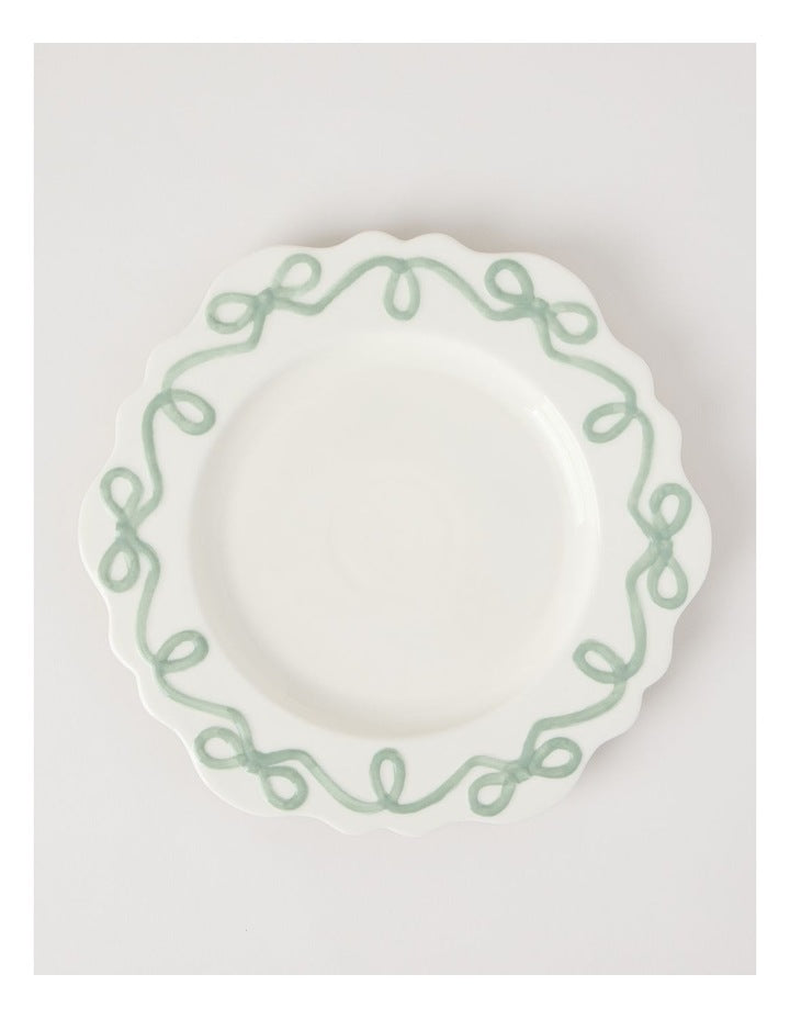 Bow Round Platter Green