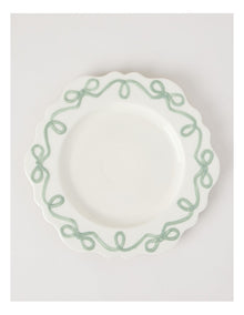Bow Round Platter Green