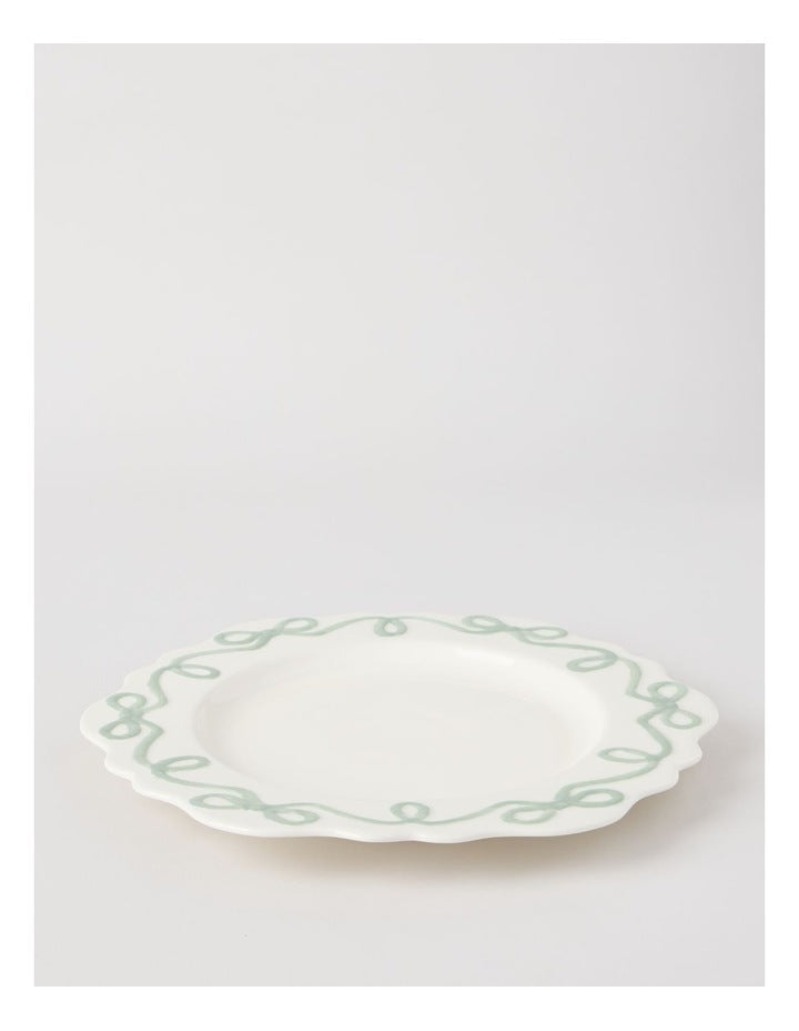Bow Round Platter Green