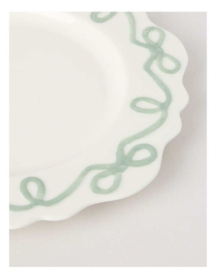 Bow Round Platter Green