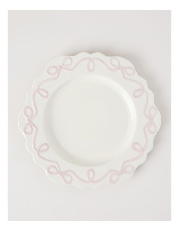Bow Round Platter Pink