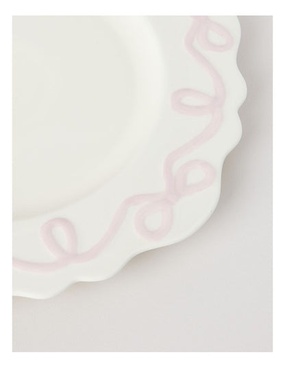 Bow Round Platter Pink