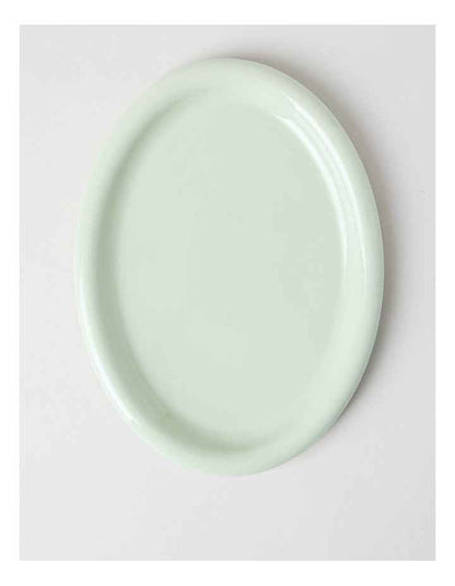 Bubble Oval Platter in Mint Green