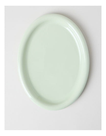 Bubble Oval Platter in Mint Green