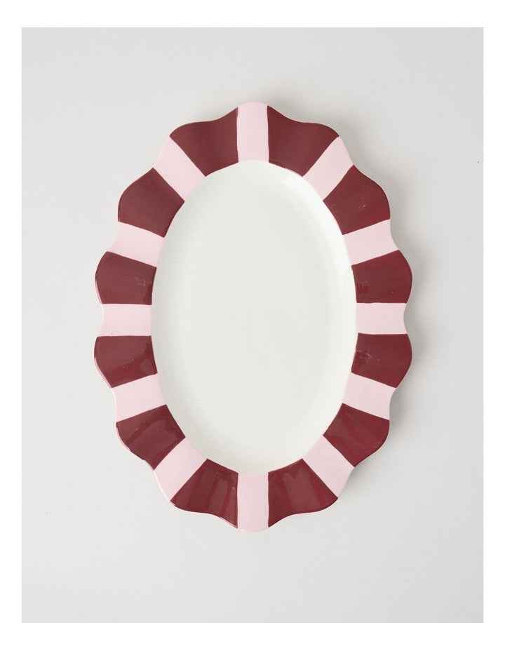 Cherry Coded Oval Striped Platter