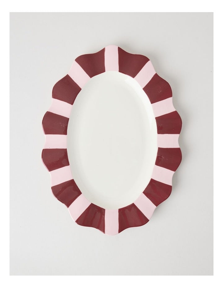 Cherry Coded Oval Striped Platter
