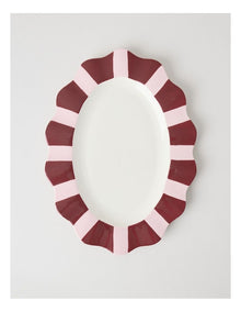 Cherry Coded Oval Striped Platter