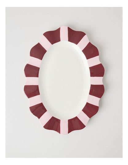 Cherry Coded Oval Striped Platter