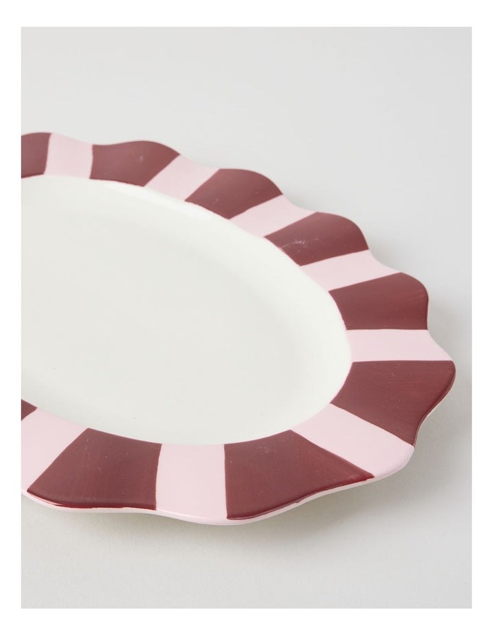 Cherry Coded Oval Striped Platter