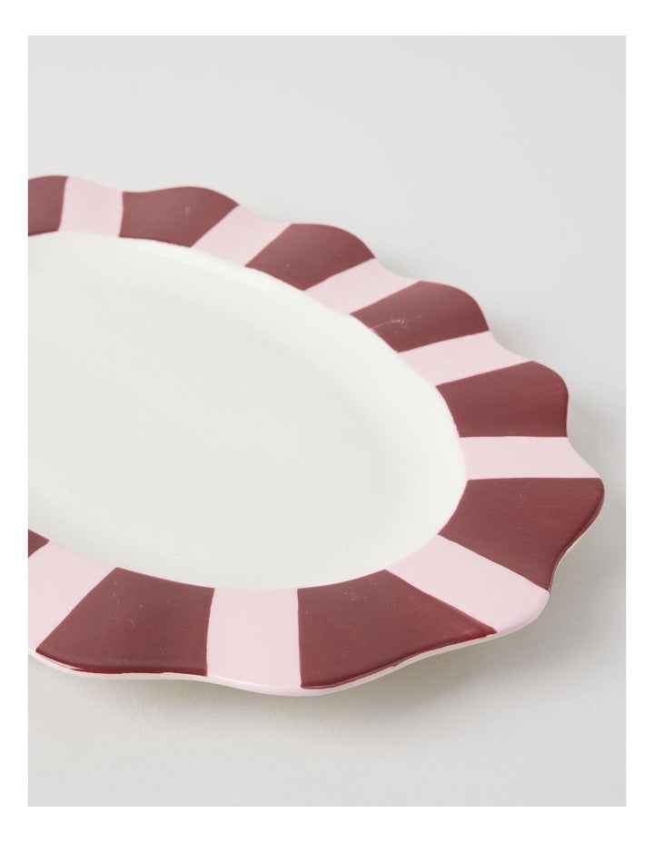 Cherry Coded Oval Striped Platter