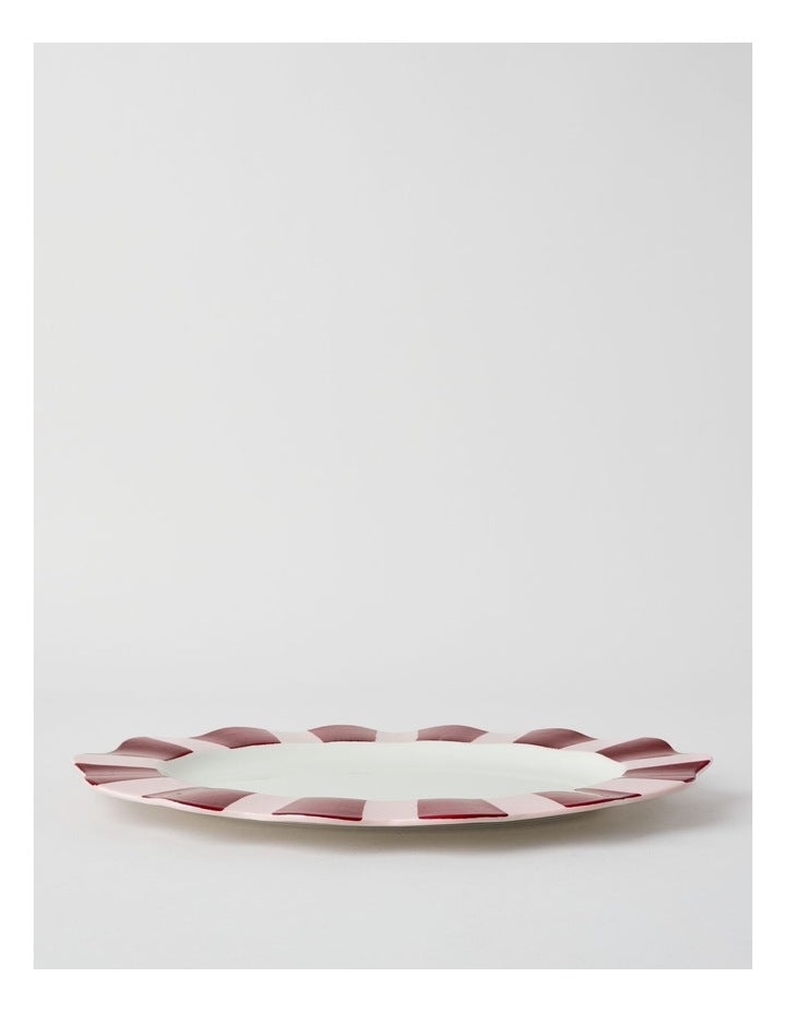 Cherry Coded Oval Striped Platter