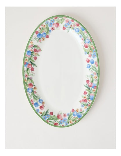 Tulips Oval Platter in Multi