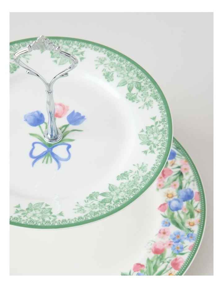 Tulips 2 Tier Cake Stand in Multi