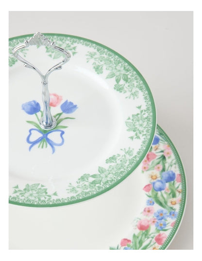 Tulips 2 Tier Cake Stand in Multi
