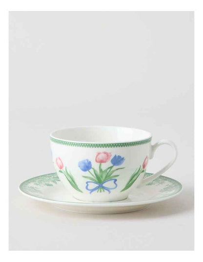 Tulips Cup & Saucer Set in Multi
