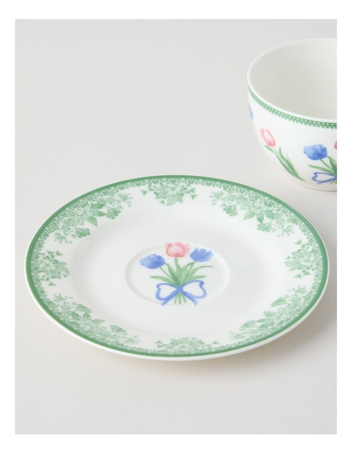 Tulips Cup & Saucer Set in Multi
