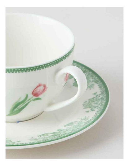 Tulips Cup & Saucer Set in Multi