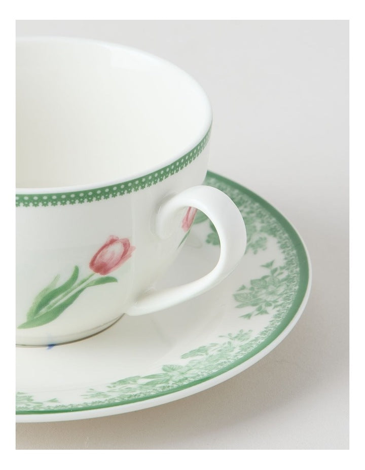 Tulips Cup & Saucer Set in Multi