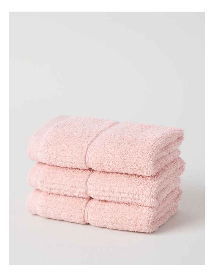 Combed Cotton Ribbed Face Washer Packs in Blush