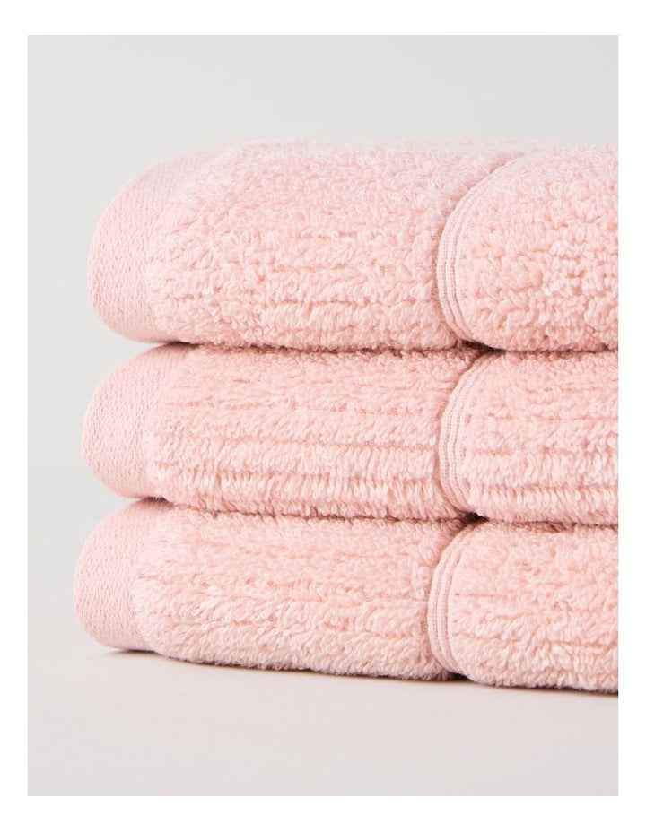 Combed Cotton Ribbed Face Washer Packs in Blush