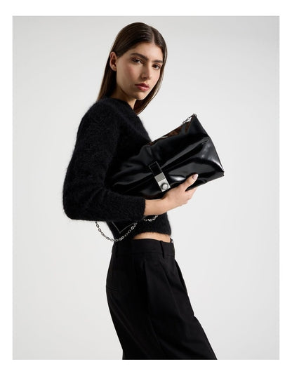 Blossom Clutch Bag in Black
