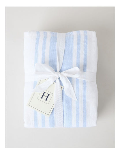 Terry Back Tea Towel Set of 4 in Blue