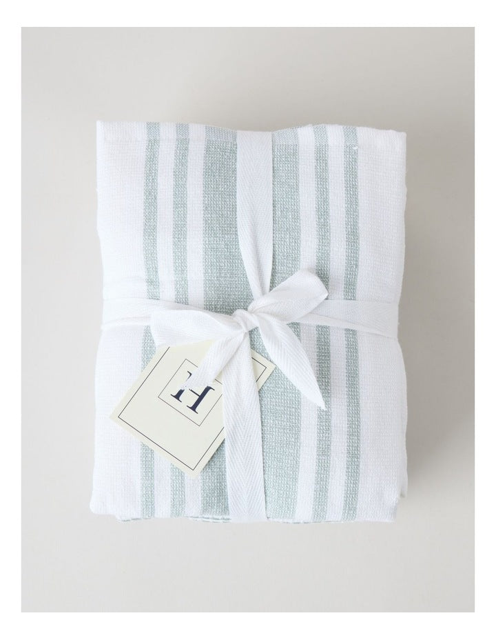 Terry Back Tea Towel Set of 4 Green